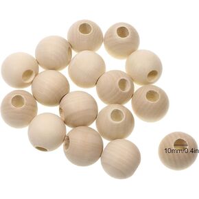 Penta Angel 30mm Diameter 3/8" Hole Unfinished Natural Color Round Wood Beads Loose Spacer Wooden Beads Christmas Ornament Craft Bead for DIY Jewelry Making Bracelet Finding Charms, 30PCS