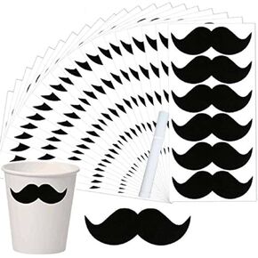 234 PCS Mustache Stickers Happy Father's Day Stickers Halloween Mustache Labels for Party Supplies 3.35 x 1.15 Inch Little Accent Decoration Stickers,Free a White Chalk