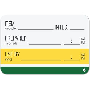 600pcs Shelf Life Labels for Food Rotation | Food Prep Use by Labels with Removable Adhesive, 300 2" x 3" Labels per Roll (Pack of 2)
