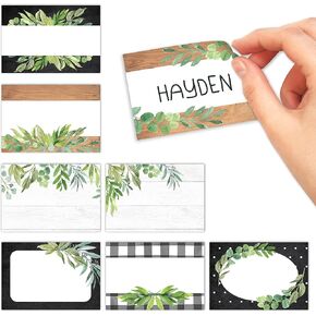 Hadley Designs 56 Farmhouse Self Adhesive Name Tags Sticker Name Tags for Kids - Name Labels for School, Nametags Labels for Classroom Labels for Teachers, Sticky Name Tags for Clothes