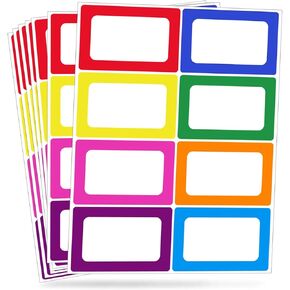 3.5"x 2.25" Name Tag Stickers, Colorful Nametags Sticker Labels for Storage Bins, 120 Pcs Storage Labels for Bins, Removing Box, Tote, Clothes(8 Colors)