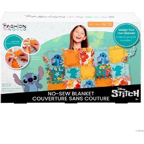 أزياء الملائكة Disney Schitch No-Seew Kit ، مجموعة تشمل المربعات البطانية الصوفية القطبية المتنوعة ، النشاط الحرفي المثالي للفتيات والفتيان