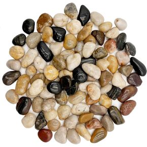 6 Pound Pebbles, 1-3cm Pea Gravel River Rocks, for Indoor Plants, High Polished Decorative Stones Vase Filler Fish Tank Aquariums Landscaping Garden Outdoor, Mixed Color