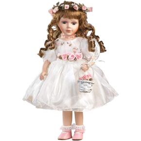 Jmisa 16" Porcelain Standing Doll with Stand