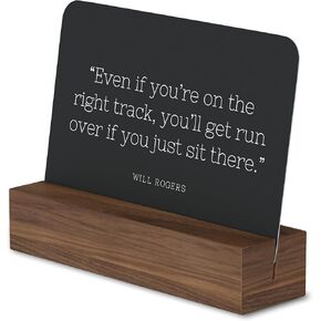 Take Action Cards and Wood Stand - 52 Motivational Quotes to Stop Procrastinating and Start Working on Your Goals, Dreams, and Personal Development, Walnut Wood Stand