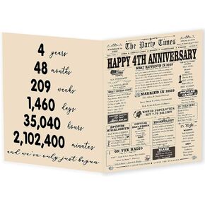 YiKaLus Vintage 7th Wedding Anniversary Card for Husband Wife, Big Seven Years Aday Gifts Card for Him Her, Copper Gifts for 7th Anniversary