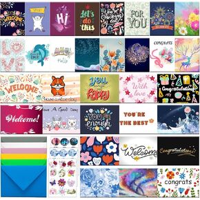 32 All Occasion Cards Greeting Cards Assortment Box With Envelopes and Stickers, 5 X 7 Inch Assorted Greeting Cards With Greeting Inside.