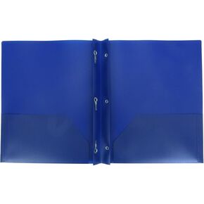 Plastic Folder with Prongs 2 Pocket - (Blue)