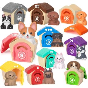 Learning Toys for 1,2,3 Year Old, 20 Pcs Safari Animals Toy, Counting Skill, Color Matching, Montessori Toys, Christmas Birthday Easter Educational Gift for Baby Toddler Boys Girls Age 12-18 Months