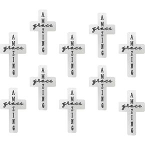 10 Pcs Cross Silicone Focal Bead Cute Loose Beads Accessory for DIY Keychains Bracelet Necklace Pens Lanyard Making