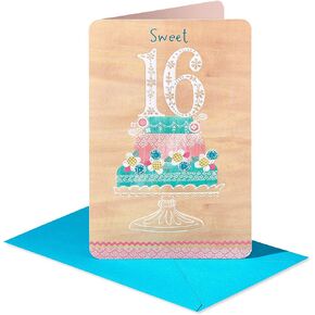 American Greetings 16th Birthday Card for Her (Sweet 16 Cake)