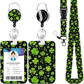 Dog Lover ID Badge Holder with Lanyard, Colorful Paws Retractable Lanyards for ID Badges Name Tag Clips, Funny Nurse Teacher Office Student Gift