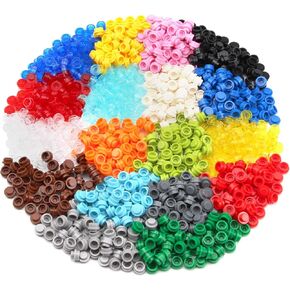 Feleph 1000PCS Transparent Clear Round Plates 1X1 Building Blocks Parts and Pieces Mini Bricks Dots Bulk Studs Accessories Compatible with Major Brand 4073