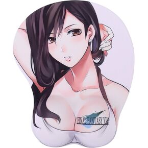 Tifa Anime Mouse Pads Boob Oppai Gaming 3D Mousepads 2Way Skin (Tifa 4)