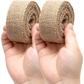 6 Inch Natural Burlap Fabric Roll 10 Yards Natural Jute Fabric Ribbon,Natural Jute Burlap Ribbon for DIY Gift Wrapping Craft Projects Wedding Christmas Home Decoration (15 cm,6 in)
