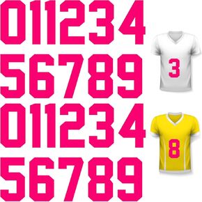 Zonon 22 Pieces Iron on Numbers T Shirt Heat Transfer 0 to 9 Jersey Numbers for Team Uniform Sports (Rose Red,8 Inch)