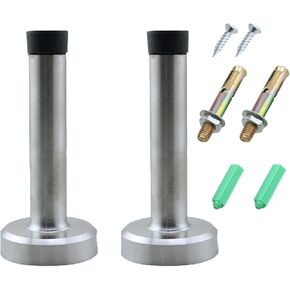 2PCS Stainless Steel Door Top Extension No Punch Impact Soft Rubber Wall Protector Glass Door Door Stopper Muffler Door Stop Buffer for Entry Door Security Door Absorbing Bumper