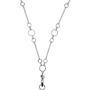 Adjustable Lanyard Looks Like Jewelry Women's Stainless Steel Chain 36-24" ID Badge Card Holder Teacher Cruise Keys Phone