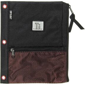 Top Flight Titanium Zipper Pencil Pouch with 4 Pockets, 8.125 x 9.75 Inches, 1 Pouch, Color May Vary (43049)