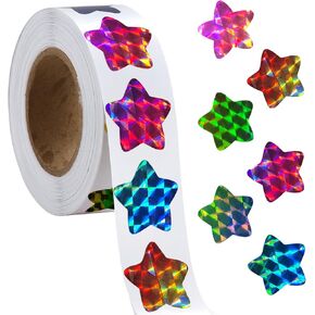500pcs Foil Star Stickers, 1 Inch Small Star Stickers Self Adhesive Star Stickers for Reward Sparkly Incentive Star Stickers for Kids Teachers Reward Decoration (6 Colors)