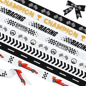 YKW Football Ribbon Set, 8 Pack (3/8 Inch x 3 Yards Each), Grosgrain Ribbon for Gift Wrapping, Party Decorations, DIY Crafts - Sports Themed Decorations for Fans Players Coaches Cheerleaders