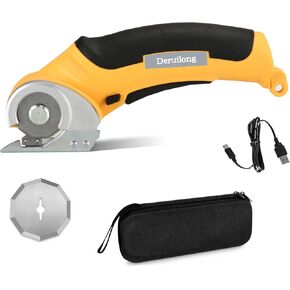Cordless Electric Scissors,4.2V Cardboard Cutter Multi-Cutting Tools with a Replacement Blade/Charger, Carpet, Cardboard Cutter, Rotary Fabric Cutter with Safety Lock and Storage Box