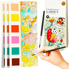Watercolor Painting Book,Pocket Water Color Paint Mess Free Coloring for Kids Ages 2-4,3-5,6-8,Travel Arts and Crafts Creative Valentine's Gift Easter Basket Stuffers for Toddlers Boys Girls