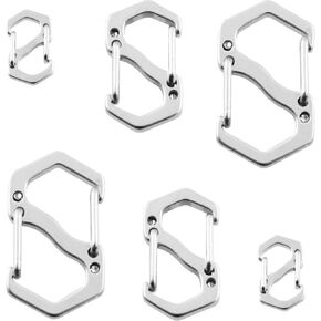 DZS ELEC 6PCS S Shape Mini Keychain Jewellery Necklace Clasp Connector Silver Stainless Steel Figure 8 Quick Release Clasp Spring Buckle Mini Necklace Bracelet Length Adjustment Buckle