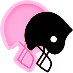 Football Helmets Silicone Molds Football Helmets Keychain Silicone Molds Rugby Helmets Keychain Mold for DIY Jewelry Making Pendant Necklace Decoration Craft, Pink