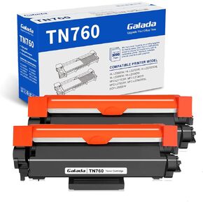 Galada Compatible Toner Cartridge Replacement for Brother TN-730 TN730 TN-760 TN760 for MFC-L2710DW MFC-L2730DW MFC-L2750DW DCP-L2550DW HL-L2350DW HL-L2370DW HL-L2390DW HL-L2395DW Printer (2 Black)
