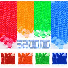 Palonu Balls Blaster Ammo Splat Refill(7-8 mm, 32 Pack,320000 Pcs), Gel 7.5mm Blasters Bullets, Mix Colour, for Ages 14+