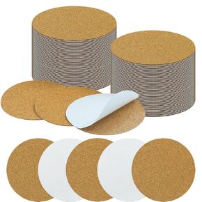 100PCS Self Adhesive Cork for Coasters 4 Inch Round Cork Coasters Backing Cork Coasters Tiles Sheets Coaster Bottoms for DIY Crafts, Cork Board, Cork Mat, Cork Pads