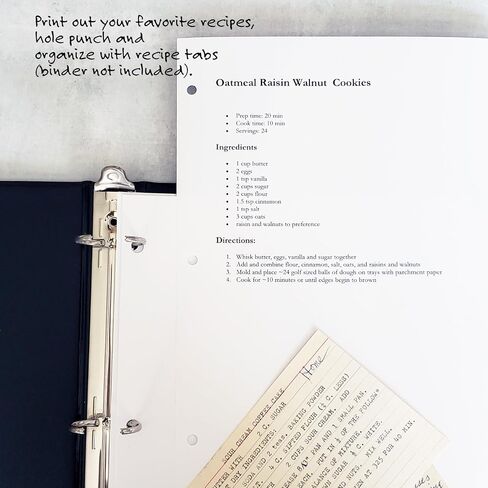 PRE-Printed Recipe Binder Index TAB DIVIDERS – Sets of 10. Helpful Categories Turn Any Binder into a Recipe Book in Kuwait