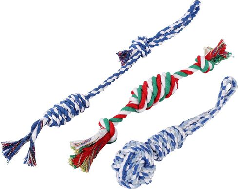 MQUMD Dog Rope Toy, Indestructible Cotton Ropes Dog Toy, Dental Cleaning and Teeth Care Dog Toy, Heavy Duty Dog Chew Toy, Interactive Tug of War Pet Toy for Large & Medium Dog in Kuwait