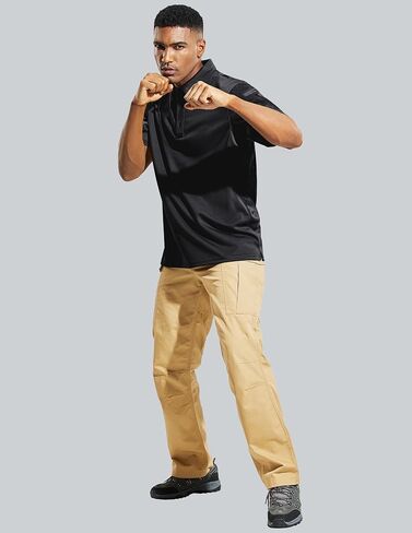 MIER Men's Outdoor Performance Tactical Polo Shirts Short and Long Sleeve, Moisture-Wicking in Kuwait