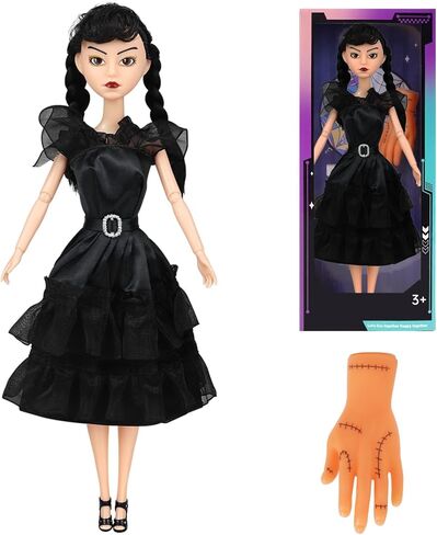 10'' Girls Dolls with Gift Box, Academy Uniform with Black Dress, Black High Heels, Black Hair, Great Toy Gift for Girls Kids in Kuwait