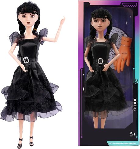 10'' Girls Dolls with Gift Box, Academy Uniform with Black Dress, Black High Heels, Black Hair, Great Toy Gift for Girls Kids in Kuwait