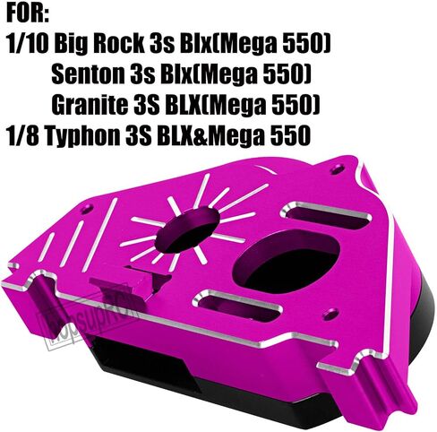 ترقيات الجزء مربع موجة تروس النقل ل 1/10 BIG ROCK 3S BLX.Senton/Granite 3S BLX (MEGA 550) ، 1/8 TYPHON 3S BLX & MEGA 550.Aluminum Motor Mount Cover Cover Box Up.pink. in Kuwait