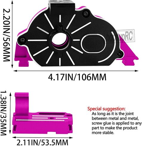 ترقيات الجزء مربع موجة تروس النقل ل 1/10 BIG ROCK 3S BLX.Senton/Granite 3S BLX (MEGA 550) ، 1/8 TYPHON 3S BLX & MEGA 550.Aluminum Motor Mount Cover Cover Box Up.pink. in Kuwait