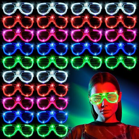 70 Packs LED Glasses 5 Neon Colors glow in the dark party supplies Favor for Kids Adult Glow sticks Light Up Glasses fit Holiday Birthday Valentine's Day and Halloween Party Supplies Cosplay Christmas in Saudi Arabia