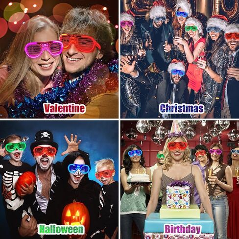 70 Packs LED Glasses 5 Neon Colors glow in the dark party supplies Favor for Kids Adult Glow sticks Light Up Glasses fit Holiday Birthday Valentine's Day and Halloween Party Supplies Cosplay Christmas in Saudi Arabia