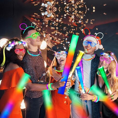 70 Packs LED Glasses 5 Neon Colors glow in the dark party supplies Favor for Kids Adult Glow sticks Light Up Glasses fit Holiday Birthday Valentine's Day and Halloween Party Supplies Cosplay Christmas in Saudi Arabia