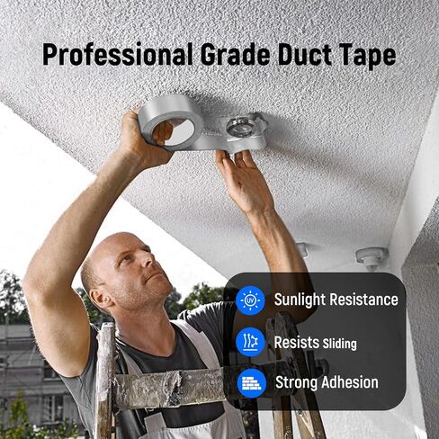 Duct Tape Heavy Duty Waterproof, Aluminum Foil Tape, Silver Insulation Adhesive Metal Tape for Duct Work, Dryer Vent, HVAC, High Temperature 2 inch *22yds （2 Pack） in Saudi Arabia