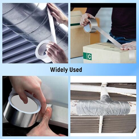 Duct Tape Heavy Duty Waterproof, Aluminum Foil Tape, Silver Insulation Adhesive Metal Tape for Duct Work, Dryer Vent, HVAC, High Temperature 2 inch *22yds （2 Pack） in Saudi Arabia