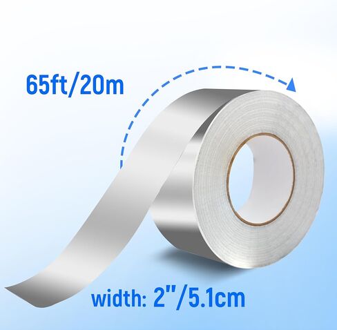 Duct Tape Heavy Duty Waterproof, Aluminum Foil Tape, Silver Insulation Adhesive Metal Tape for Duct Work, Dryer Vent, HVAC, High Temperature 2 inch *22yds （2 Pack） in Saudi Arabia