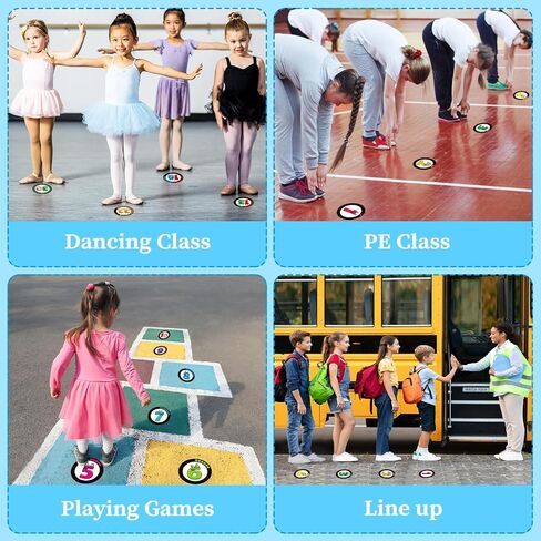 SICOHOME Line Up Spots for Classroom Floor Stickers for Classroom 36pcs Vinyl Line Up Dots 4" Removable Number Stickers for Classroom Decorations Kindergarten Preschool Back to School Teacher Supplies in Kuwait