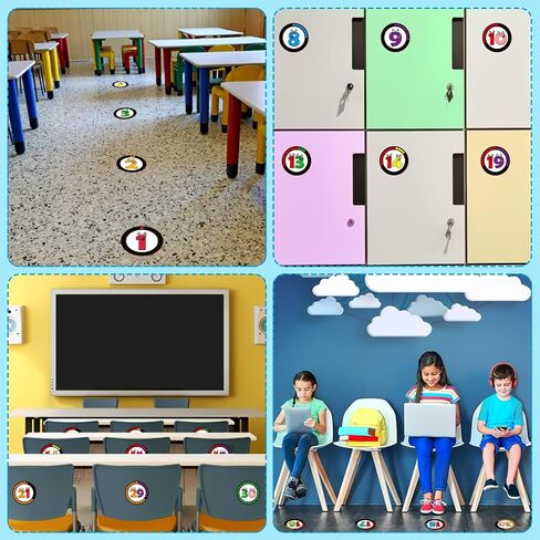 SICOHOME Line Up Spots for Classroom Floor Stickers for Classroom 36pcs Vinyl Line Up Dots 4" Removable Number Stickers for Classroom Decorations Kindergarten Preschool Back to School Teacher Supplies in Kuwait