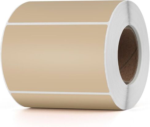 Khaki Direct Thermal Labels Vinyl 3 × 2 بوصة ملصقات مستطيلات ذاتية لاصقة لفة طابعة مقاومة للماء علامة اسم علامة QR Code DIY Office Office 500 PCS in Kuwait