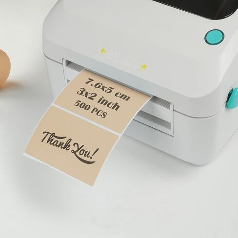 Khaki Direct Thermal Labels Vinyl 3 × 2 بوصة ملصقات مستطيلات ذاتية لاصقة لفة طابعة مقاومة للماء علامة اسم علامة QR Code DIY Office Office 500 PCS in Kuwait