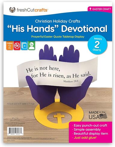 FreshCut Crafts Easter Devotional Matthew 28:6 "He is Risen Punch-Out Paper Bible Craft Kit 12 Pack: Creative Easter Verse & Color Creation Ideas for Children's School Projects, Home & Church Events in Saudi Arabia